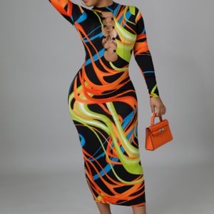 Multi color dress.